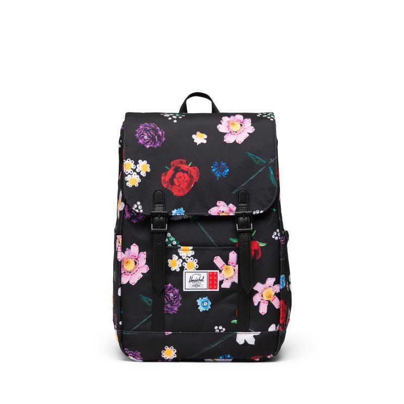5010439 Herschel Retreat™ Small Backpack – Fallende Blüten in Schwarz