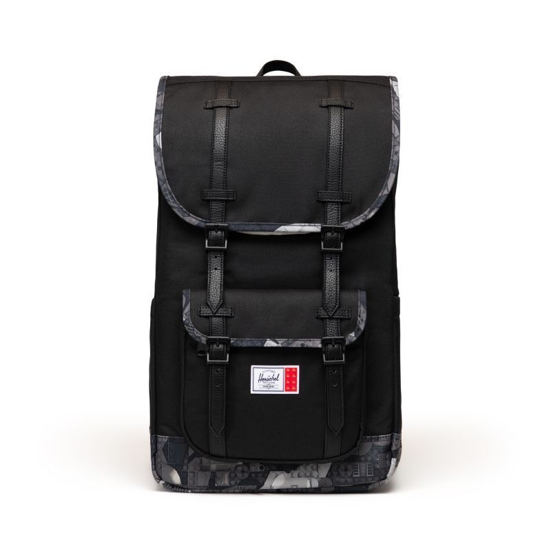 5010436 Herschel Little America™ Backpack – Abstrakte Steine in Schwarz